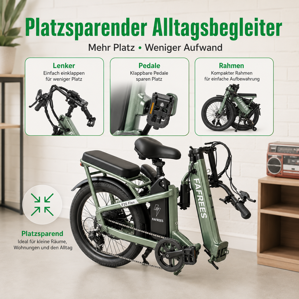 Veliroz F20 Fold Fafrees I Premium Klapp-E-Bike mit 95km